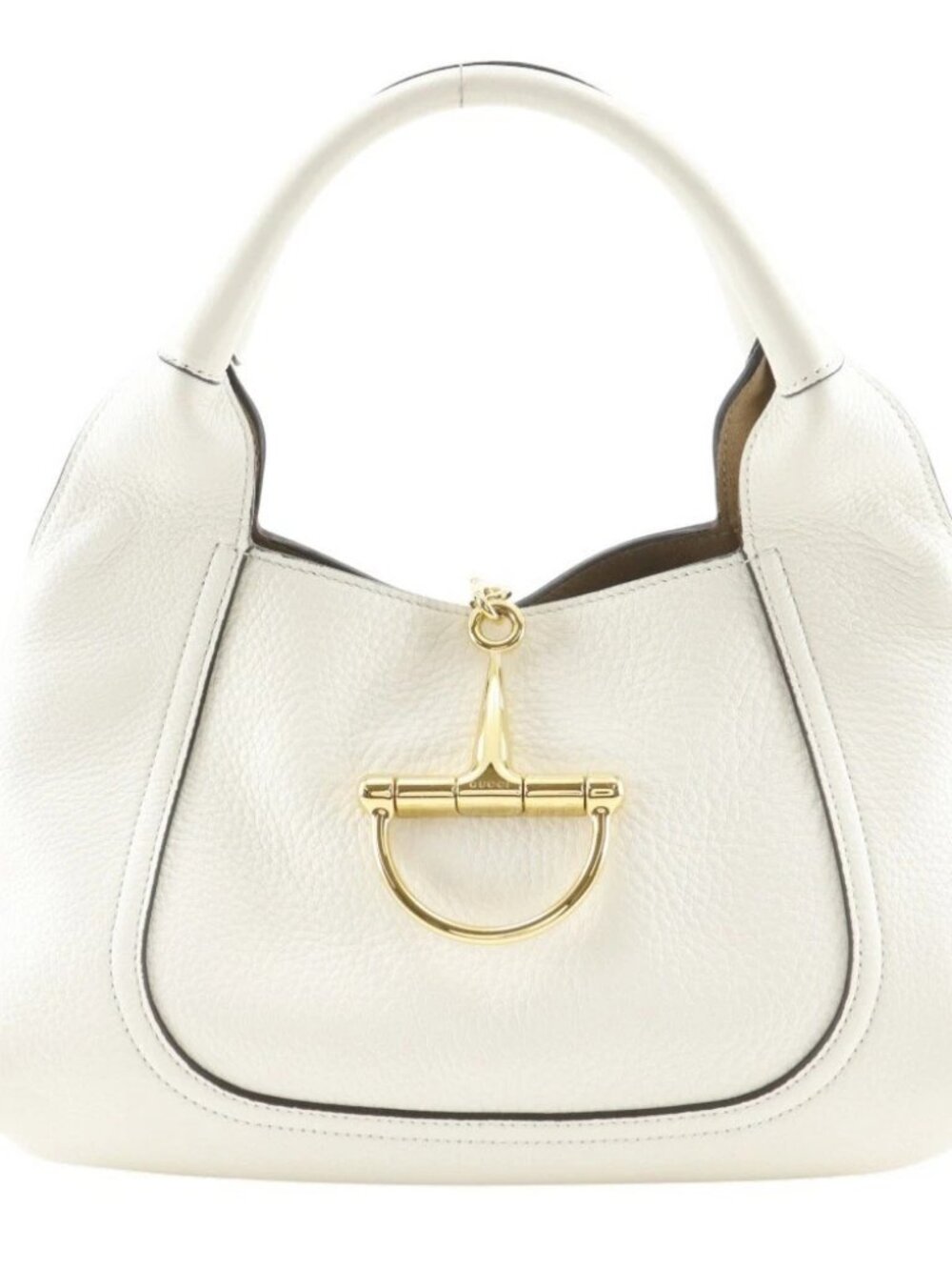 GUCCI Soft Bit Small Handbag White Calfskin Women